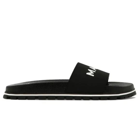 Marc Jacobs Slides Womens Size 6 Black Logo Slip On Sandals Designer Pool NEW - Picture 8 of 15